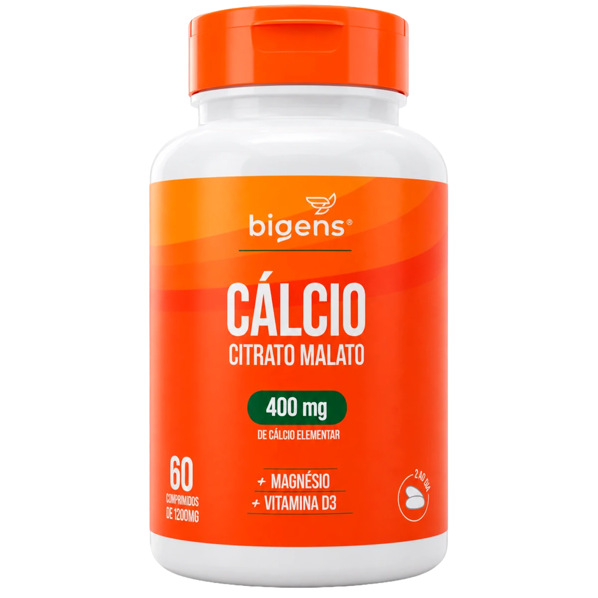 Cálcio Citrato Malato 400mg + Magnésio 130mg + Vitamina D3 25mcg | 60 cápsulas - Bigens