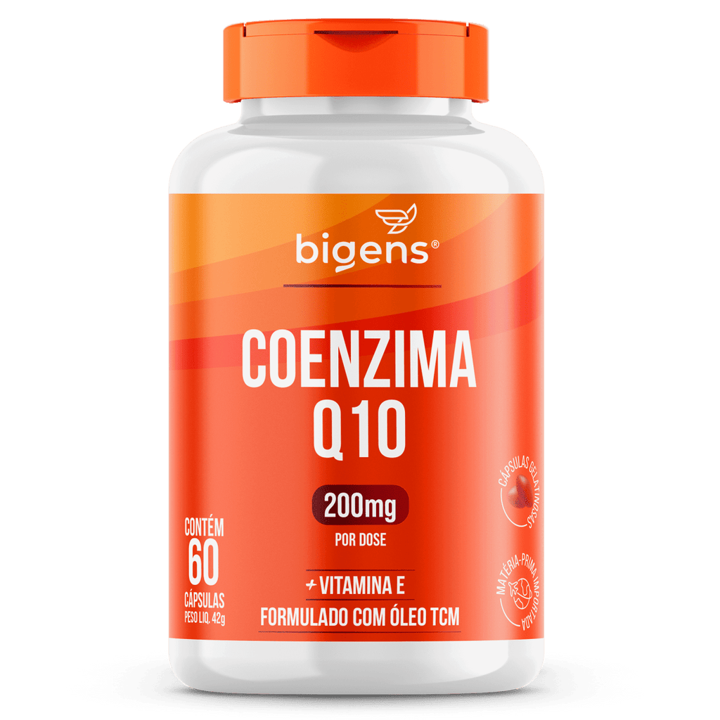 Coenzima Q10 200mg | +Vitamina E 60 Cápsulas - Bigens