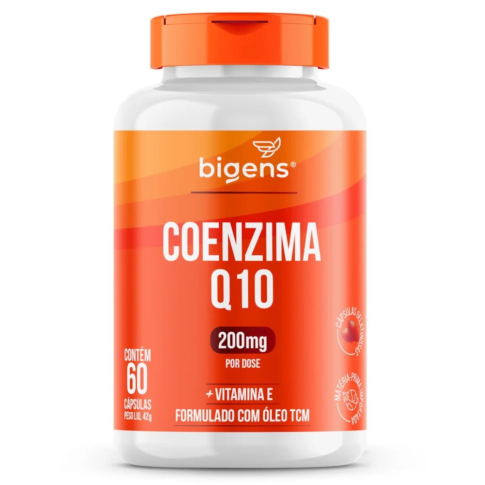 Coenzima Q10 200mg | +Vitamina E 60 Cápsulas - Bigens