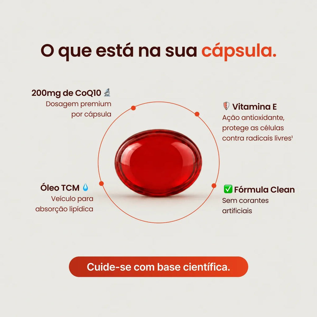 Coenzima Q10 200mg | +Vitamina E 60 Cápsulas - Vitaminas Isoladas - Bigens