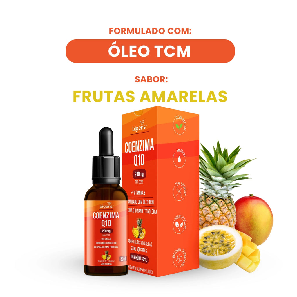Coenzima Q10 Frutas Amarelas | 200mg por Dose 30ml - Bigens