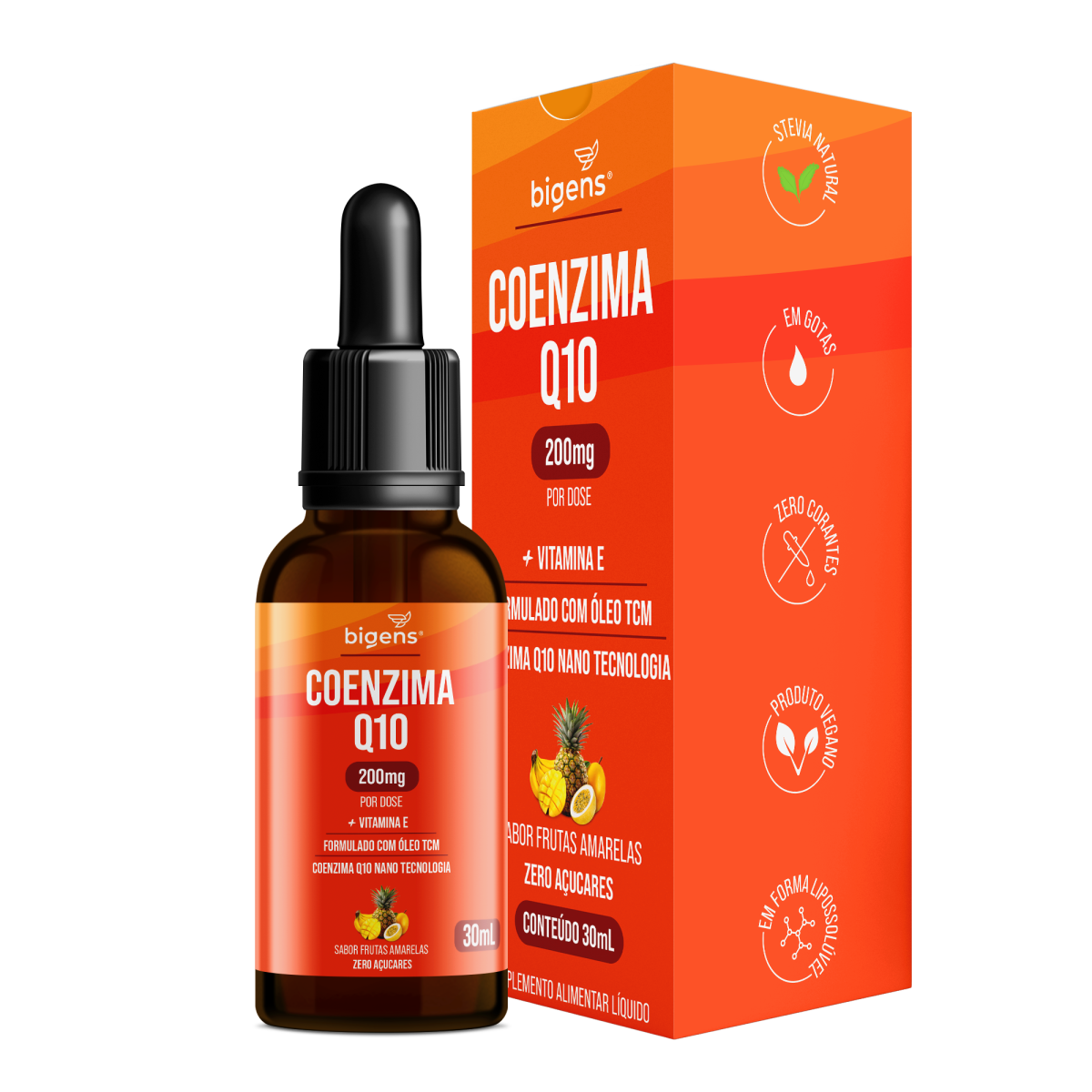 Coenzima Q10 Frutas Amarelas | 200mg por Dose 30ml - Bigens