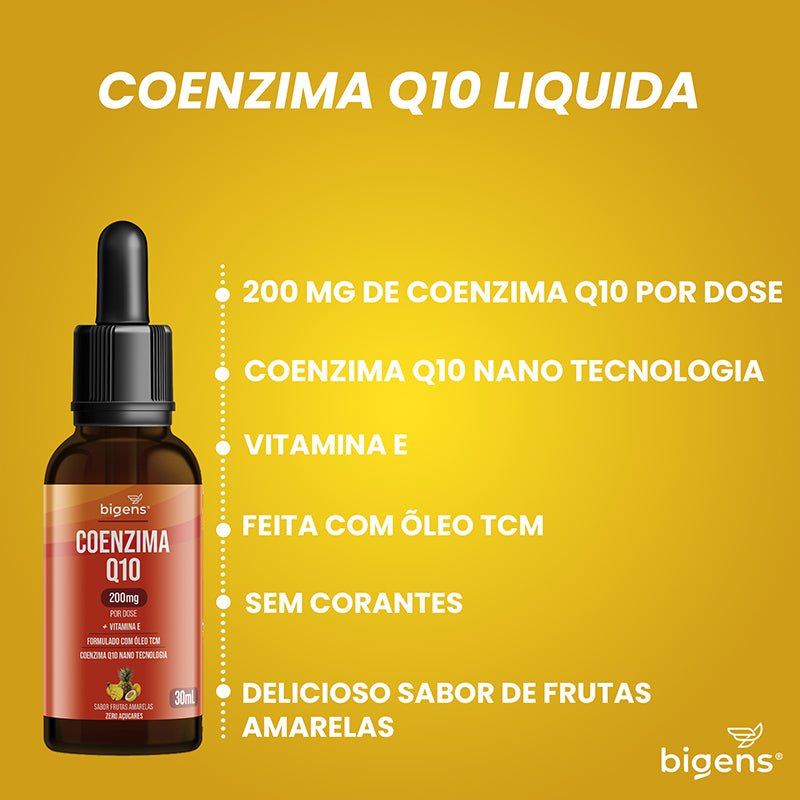 Coenzima Q10 Frutas Amarelas | 200mg por Dose 30ml - Bigens