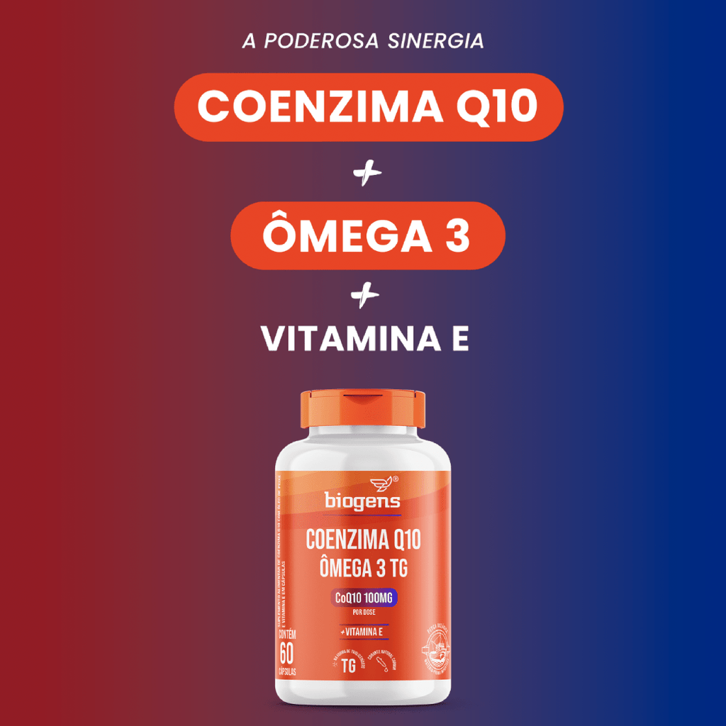 Coenzima Q10 + Ômega 3 | Q10 100mg + Ômega 3 311mg + Vit. E 15mg 60 Cápsulas - Bigens