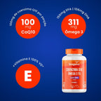 Coenzima Q10 + Ômega 3 | Q10 100mg + Ômega 3 311mg + Vit. E 15mg 60 Cápsulas - Bigens