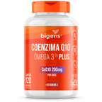Coenzima Q10 Plus + Ômega 3 TG | Q10 200mg + Ômega 3 622mg + Vit. E 30mg 120 Cápsulas - Bigens