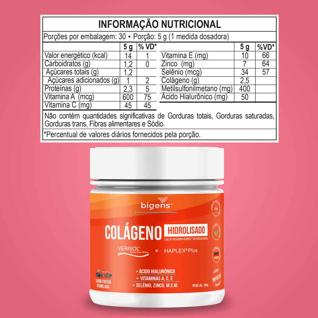 Colágeno Verisol em Pó | Verisol® + Haplex Plus® 150g - Bigens