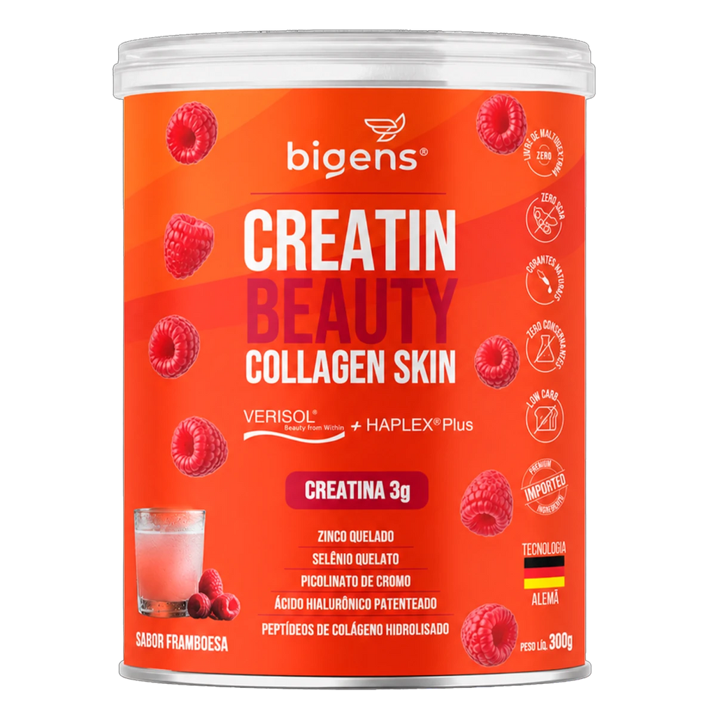 Creatin Beauty | Sabor Framboesa Collagen Skin 300g - Colágeno - Bigens
