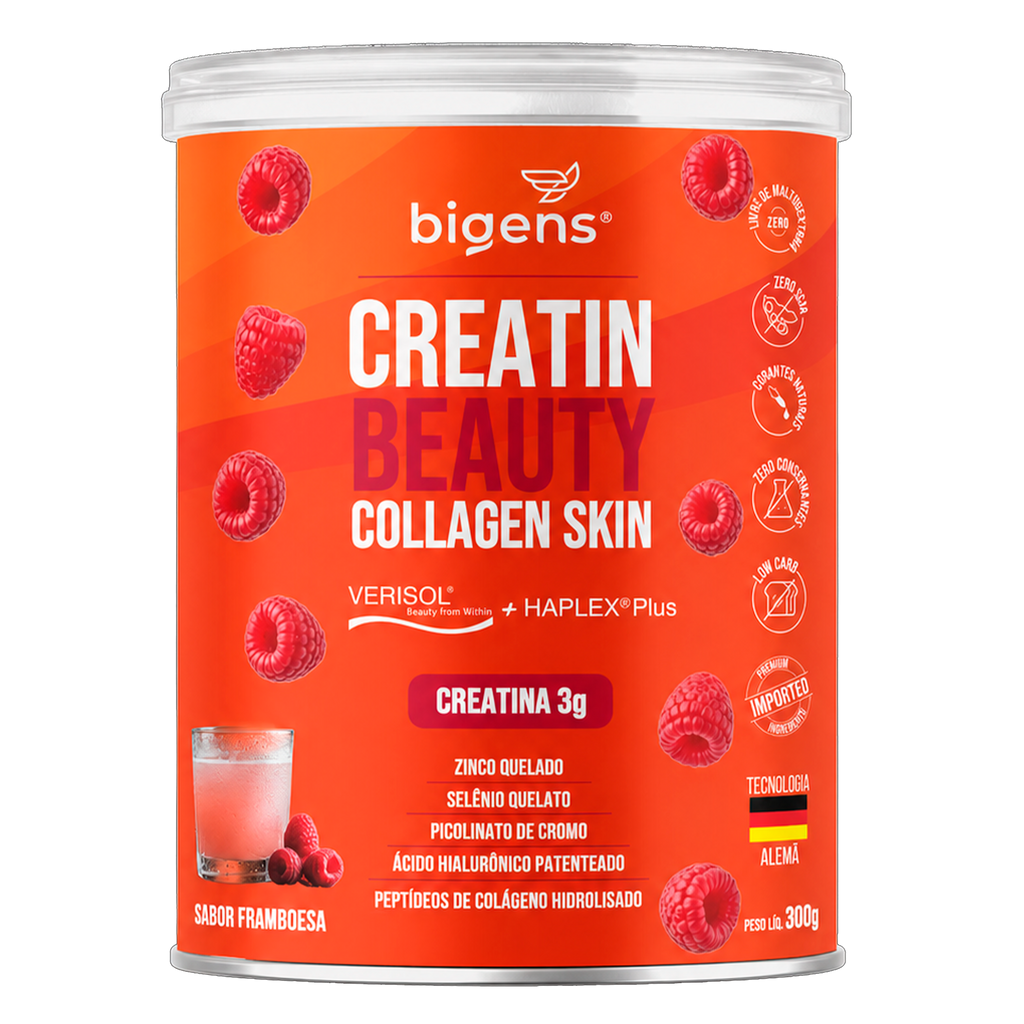 Creatin Beauty | Sabor Framboesa Collagen Skin 300g - Colágeno - Bigens