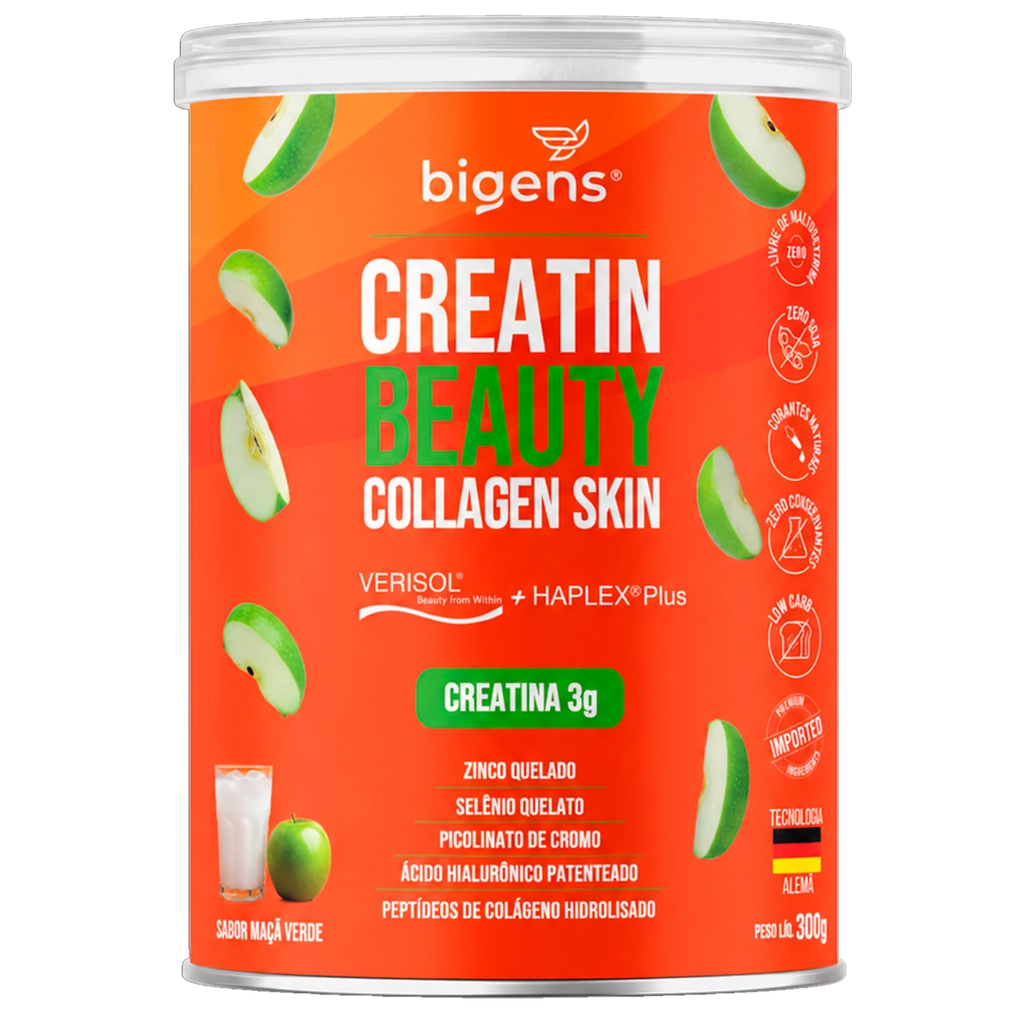 Creatin Beauty | Sabor Maçã Verde Collagen Skin 300g - Colágeno - Bigens
