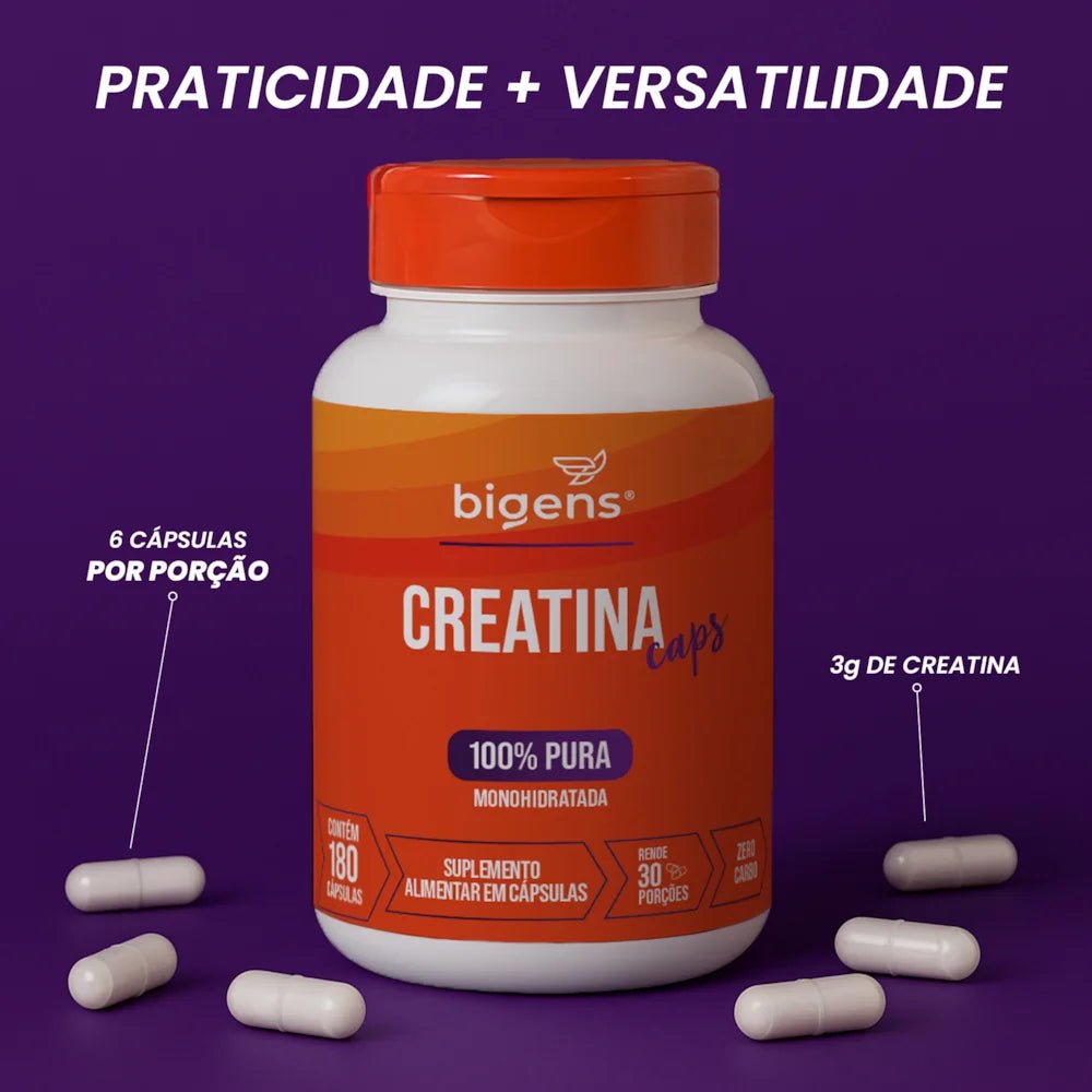 Creatina Caps | Monohidratada 180 Cápsulas - Bigens