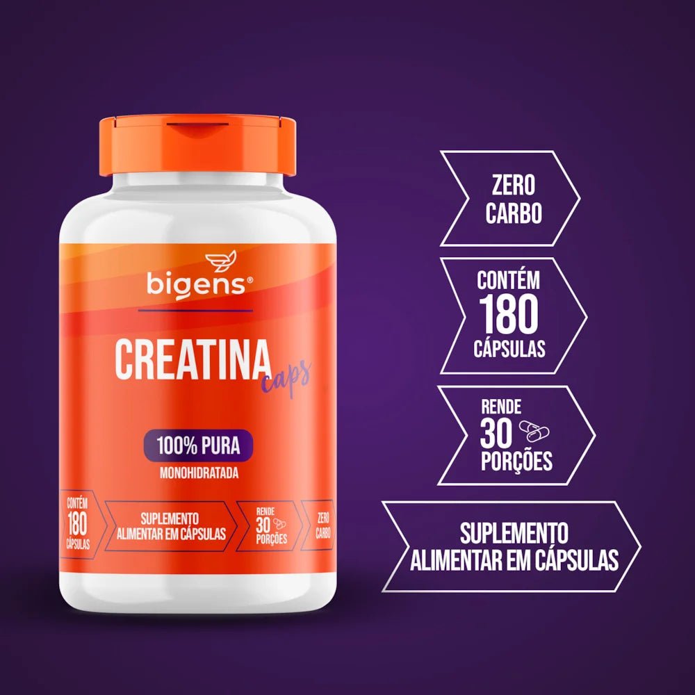 Creatina Caps | Monohidratada 180 Cápsulas - Bigens