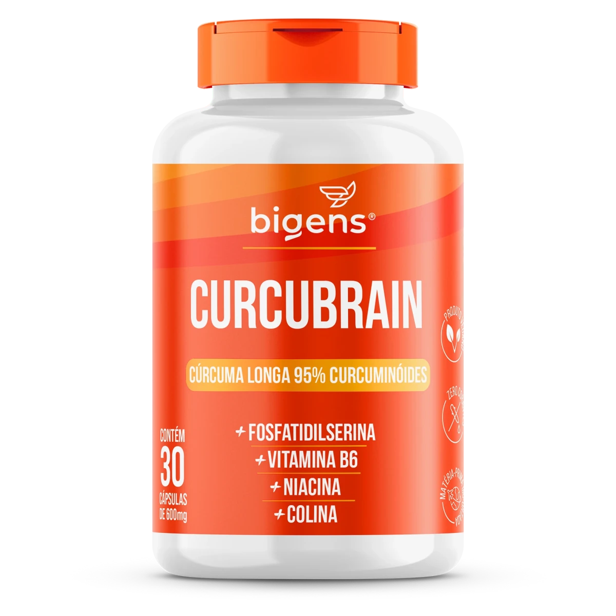 Curcubrain | Fosfatidilserina +Vit. B6 +Niacina +Colina 30 Cápsulas - Bigens