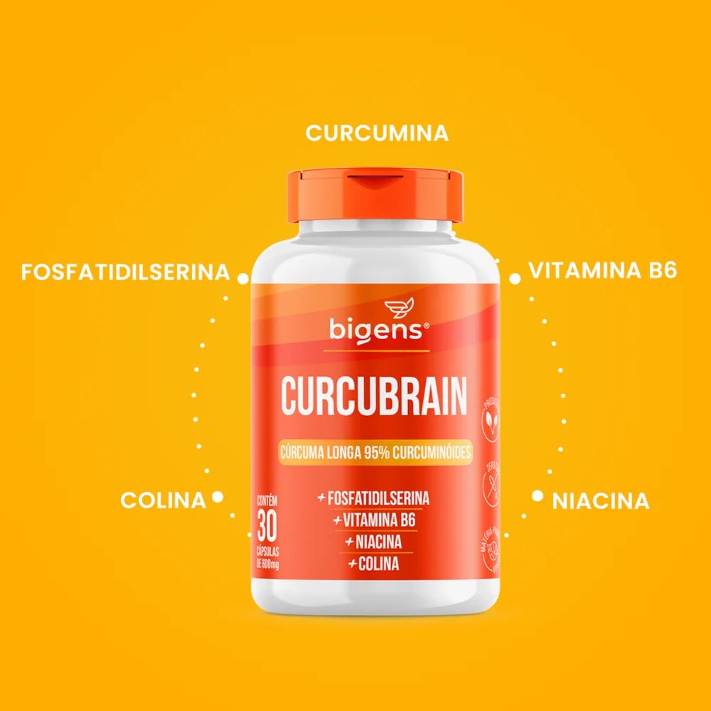Curcubrain | Fosfatidilserina +Vit. B6 +Niacina +Colina 30 Cápsulas - Bigens