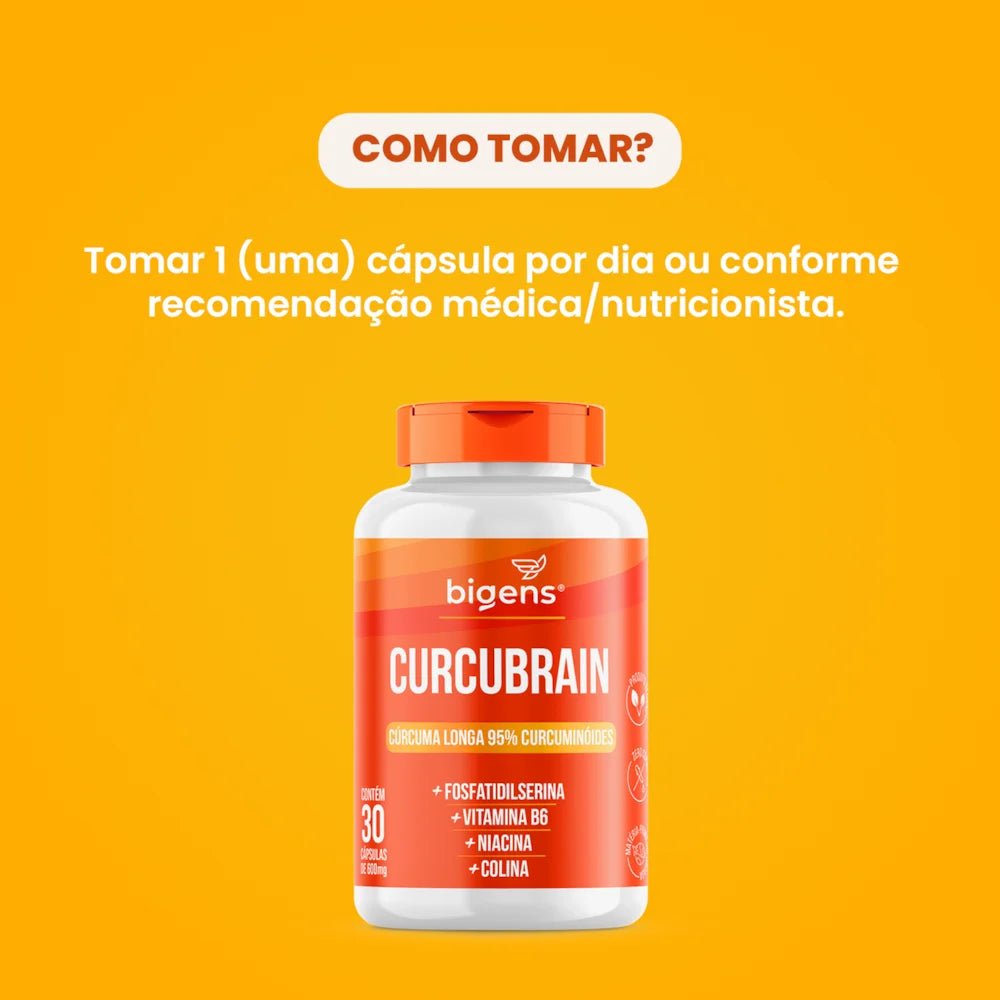 Curcubrain | Fosfatidilserina +Vit. B6 +Niacina +Colina 30 Cápsulas - Bigens