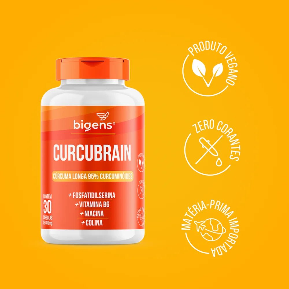 Curcubrain | Fosfatidilserina +Vit. B6 +Niacina +Colina 30 Cápsulas - Bigens