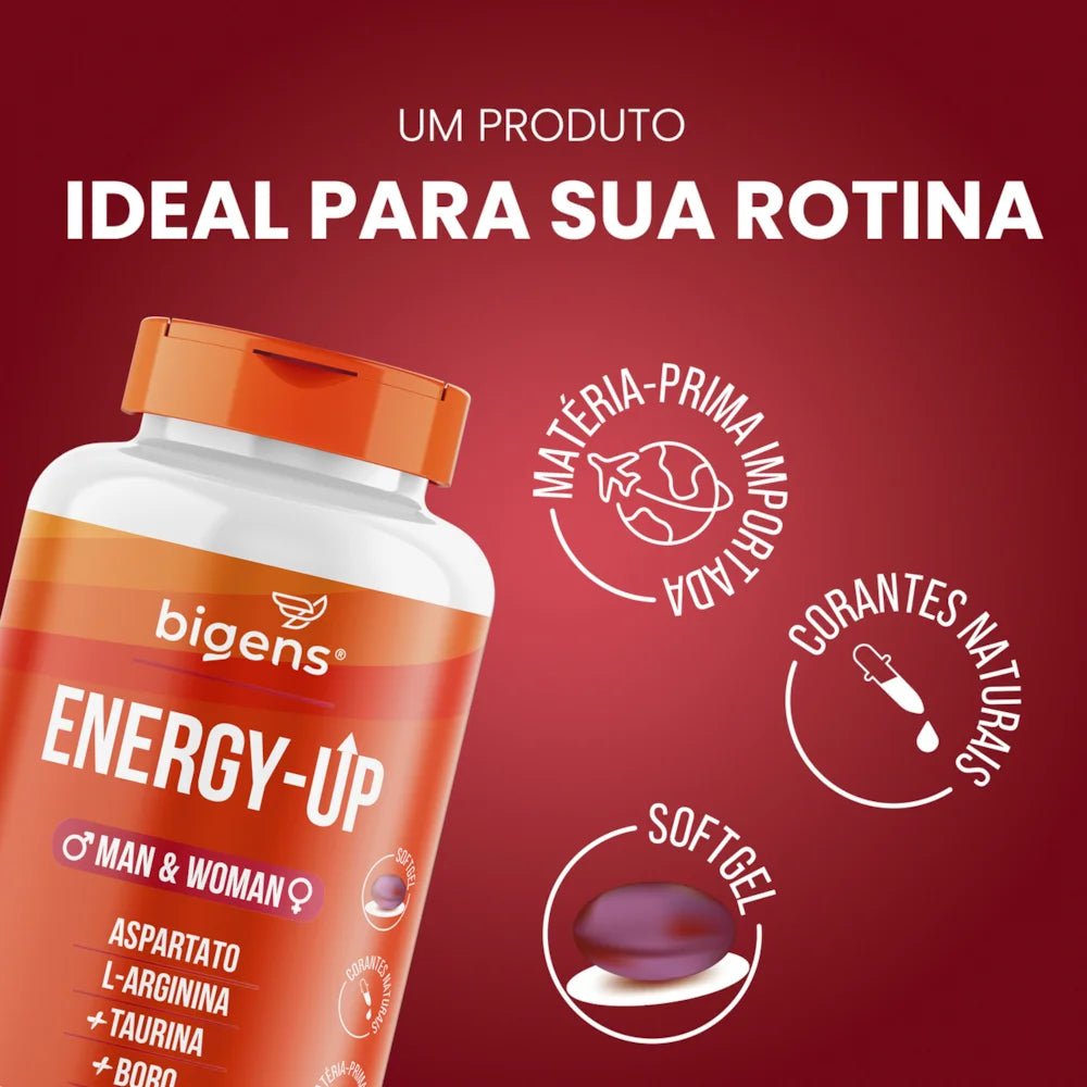 Energy Up | Aspartato + L - Arginina + Taurina + Boro 60 Cápsulas - Bigens