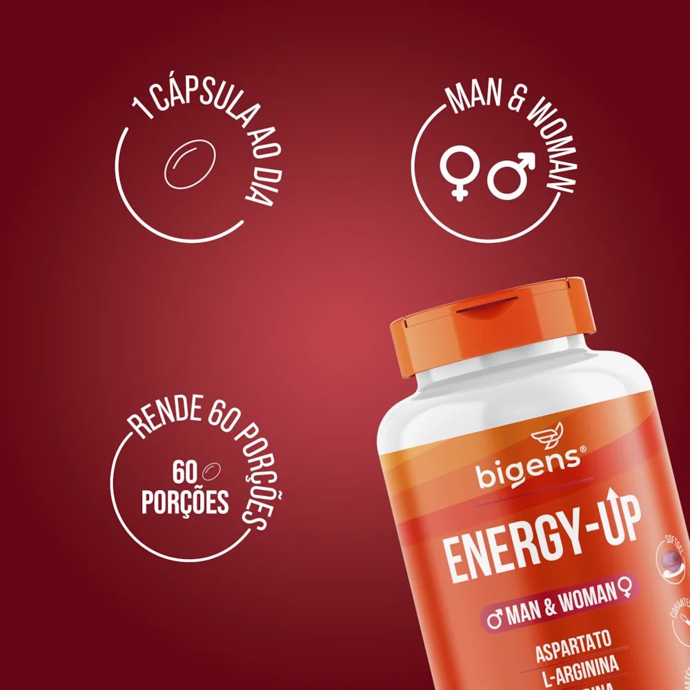 Energy Up | Aspartato + L - Arginina + Taurina + Boro 60 Cápsulas - Bigens