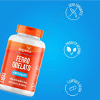 Ferro Quelato + Metilfolato | 34mg Bisglicinato + B9 60 Cápsulas - Bigens