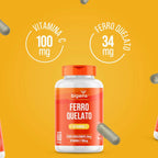 Ferro Quelato + Vitamina C | 34mg Bisglicinato 60 cápsulas - Bigens