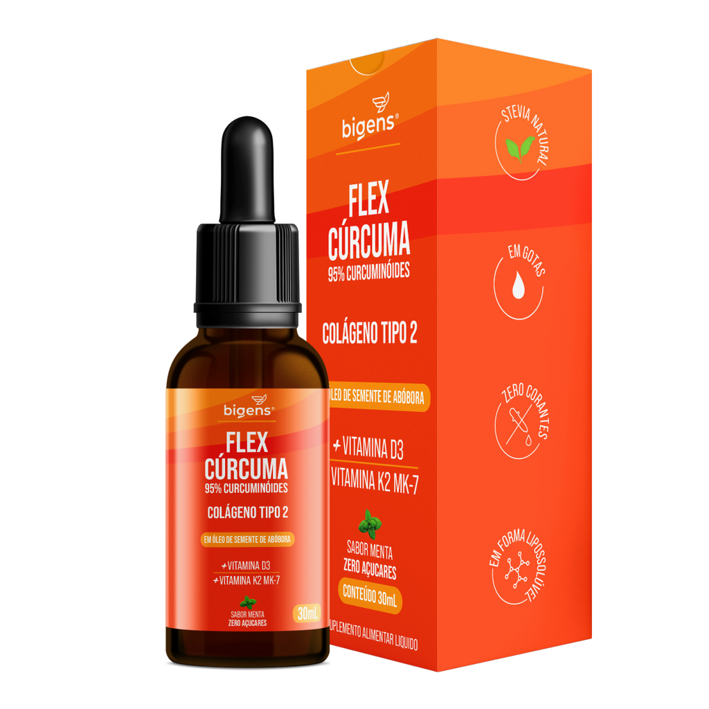 Flex Cúrcuma | Colágeno Tipo 2 30ml - Bigens