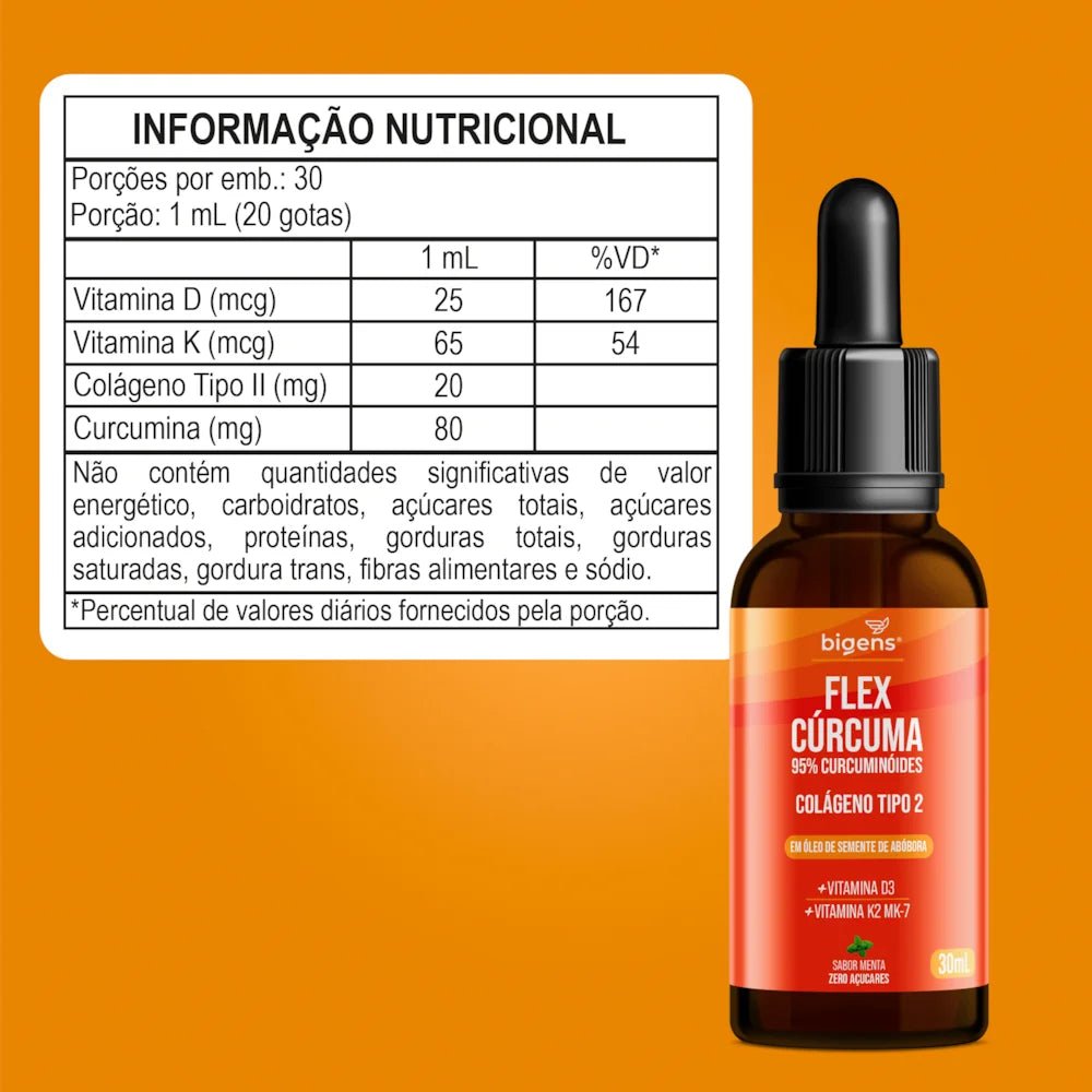 Flex Cúrcuma | Colágeno Tipo 2 30ml - Bigens