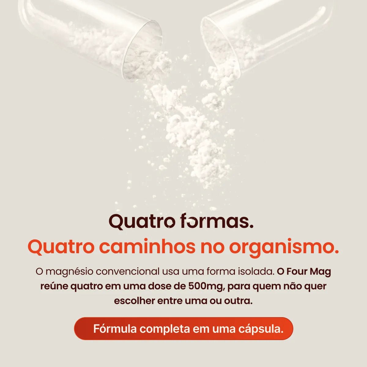Four Mag | Magnésio 4 em 1: Taurato + Citrato + Dimalato + Bisglicinato 90 Cápsulas - Magnésio - Bigens