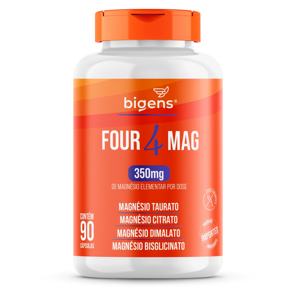 Four Mag | Magnésio Taurato + Citrato + Dimalato + Bisglicinato 90 Cápsulas - Bigens