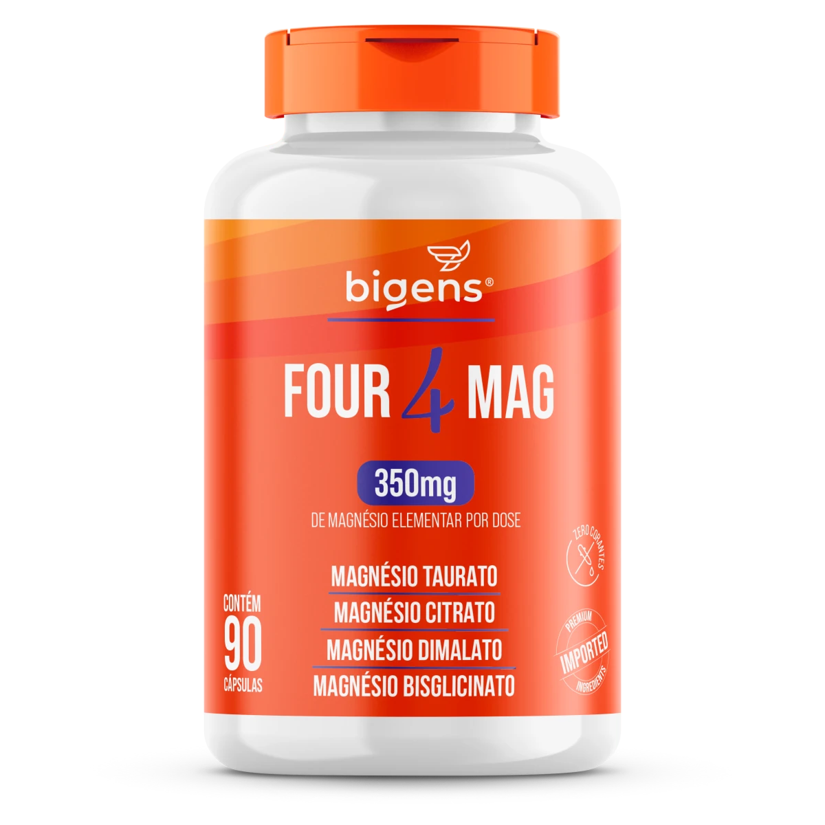 Four Mag | Magnésio Taurato + Citrato + Dimalato + Bisglicinato 90 Cápsulas - Bigens