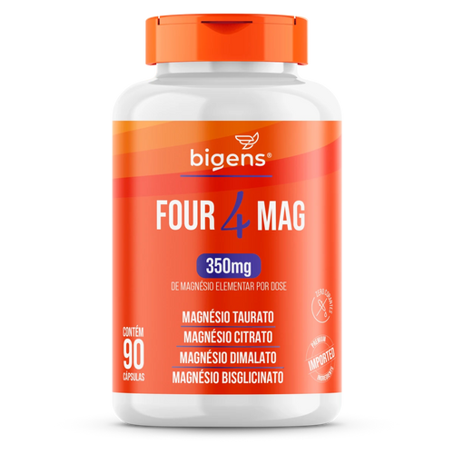 Four Mag | Magnésio Taurato + Citrato + Dimalato + Bisglicinato 90 Cápsulas - Bigens