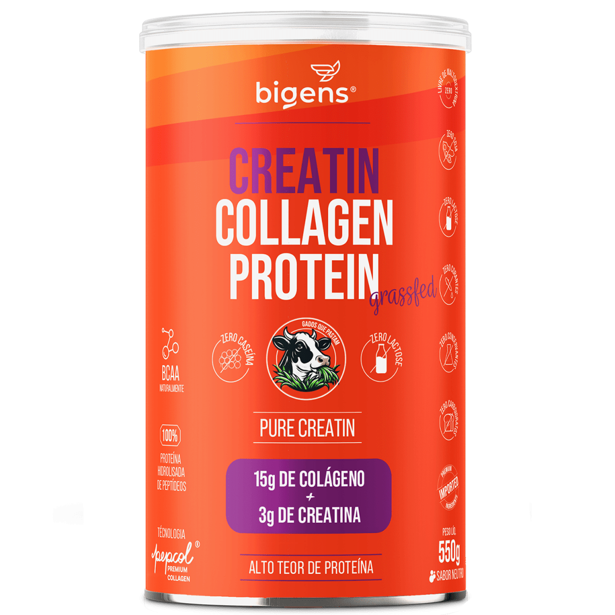 Grass Fed Creatin Collagen Protein | Pure Creatin 550g - Bigens