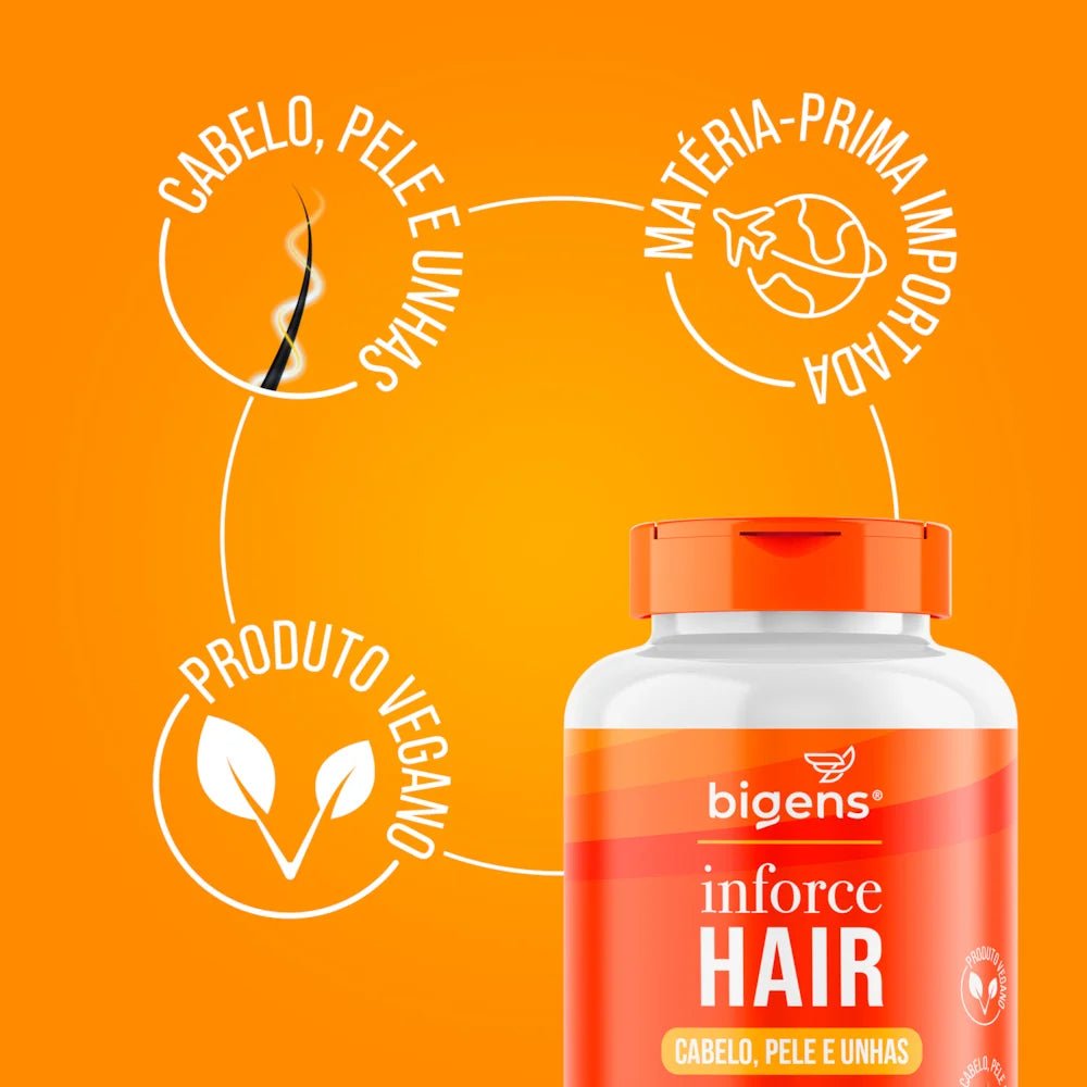Inforce Hair® | Cabelo, pele e unhas 60 Cápsulas - Bigens