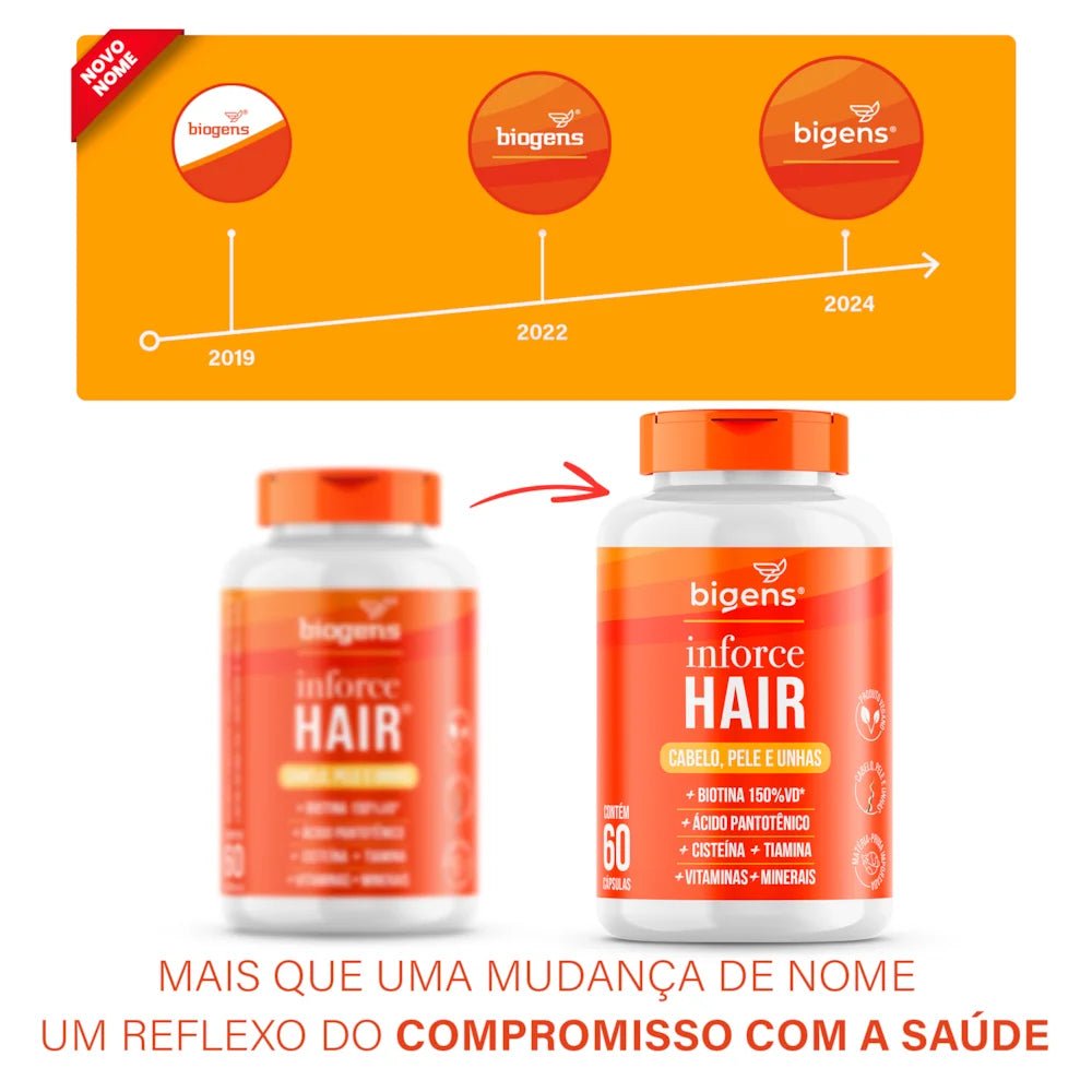 Inforce Hair® | Cabelo, pele e unhas 60 Cápsulas - Bigens