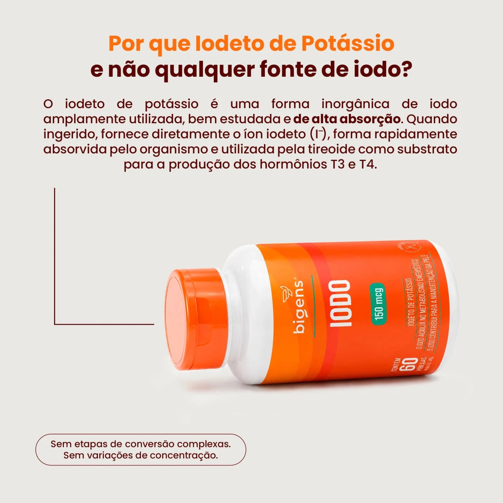 Iodo 150mg | 60 cápsulas - Minerais - Bigens