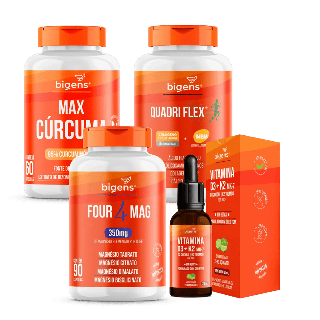 Kit Articulações Avançado: Quadri Flex, Magnésio e D3+K2 | Bigens - Bigens