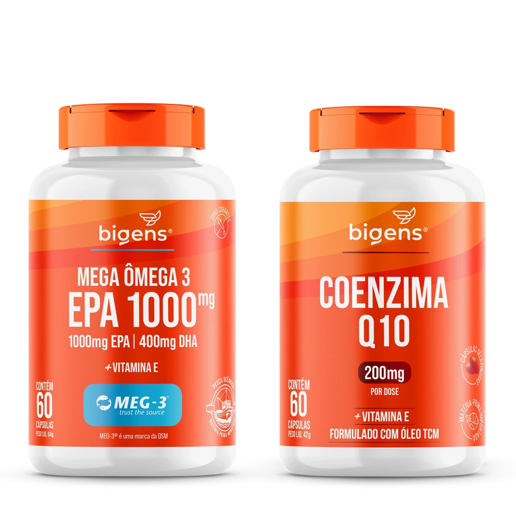 Kit Cardio - Mega Ômega + Coenzima Q10 - Bigens