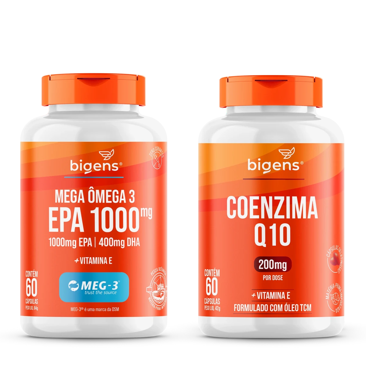 Kit Cardio - Mega Ômega + Coenzima Q10 - Bigens
