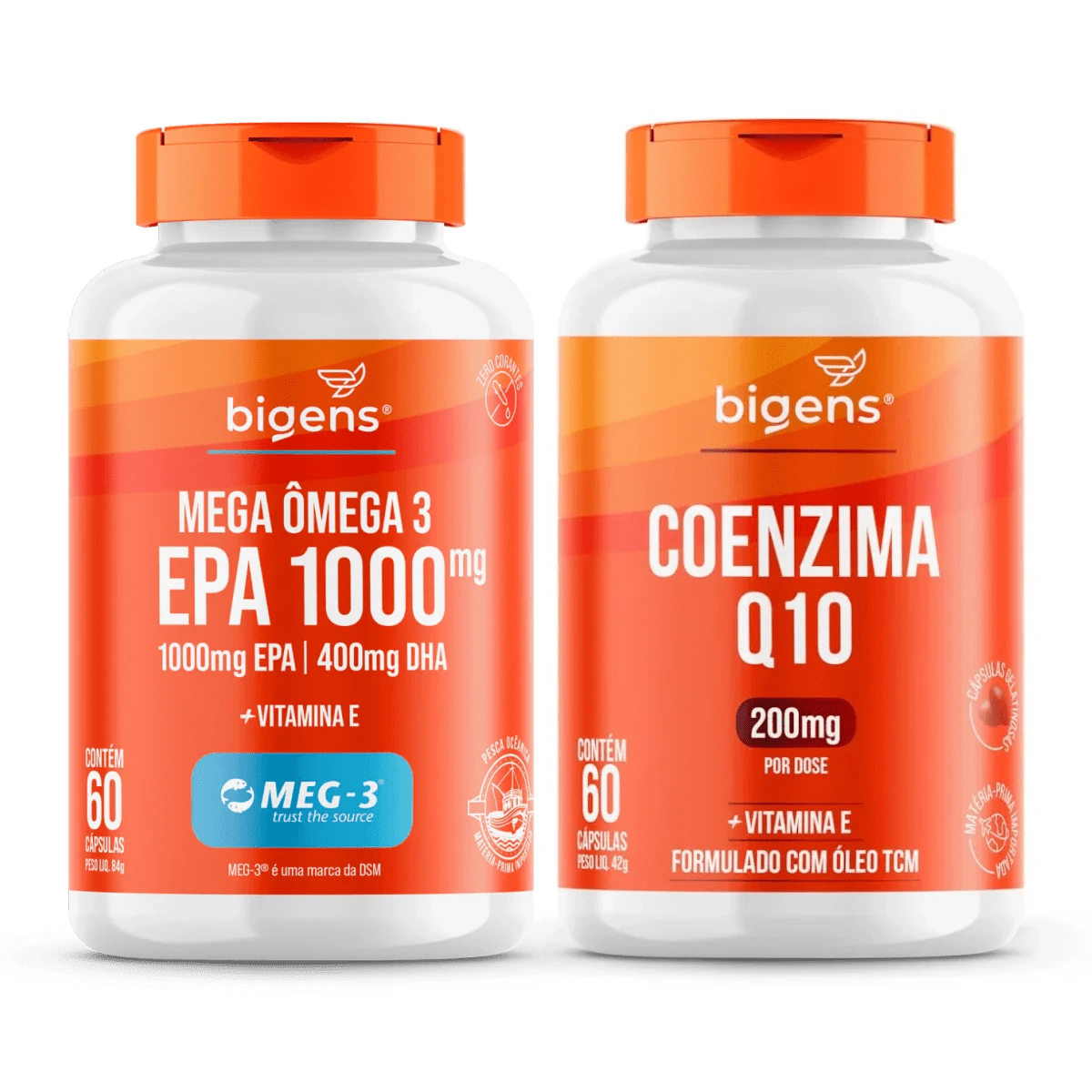 Kit Cardio - Mega Ômega + Coenzima Q10 - Bigens