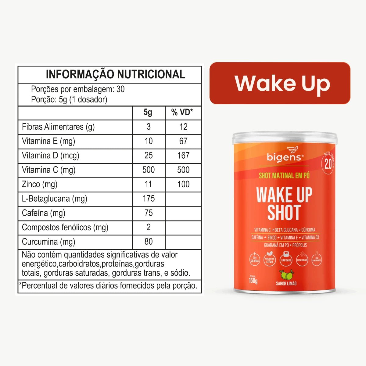 Kit Energia e Disposição: Wake Up Shot Laranja Moro + Coenzima Q10 100mg | Bigens - Bigens