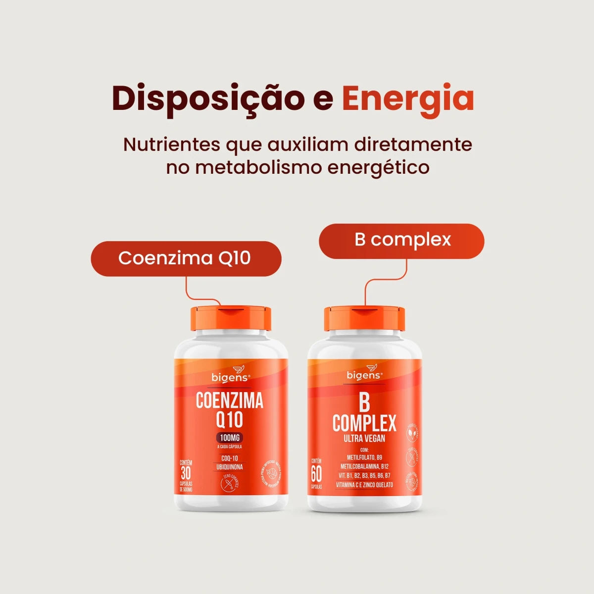 Kit Essenciais: Q10 + Ômega 3 + Magnésio + Complexo B + D3 + Brinde - Bigens