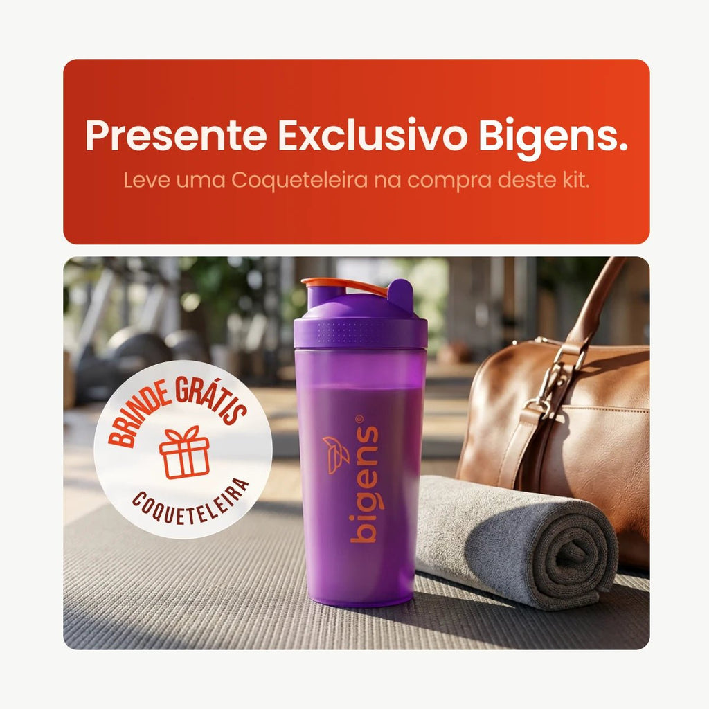 Kit Essenciais: Q10 + Ômega 3 + Magnésio + Complexo B + D3 + Brinde - Bigens