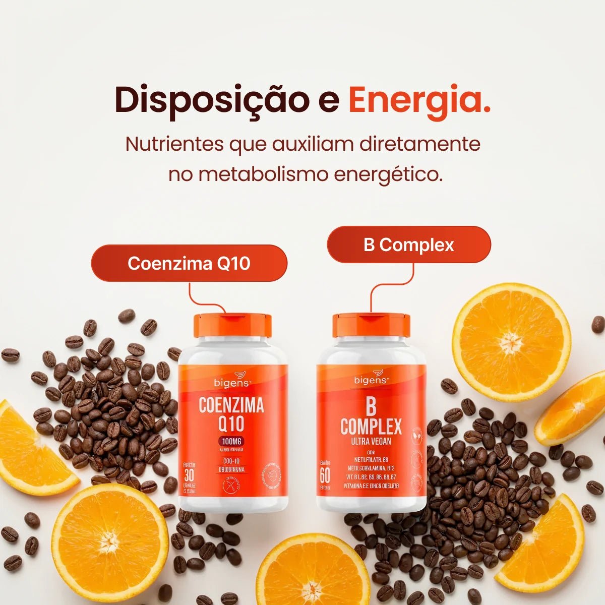 Kit Essenciais: Q10 + Ômega 3 + Magnésio + Complexo B + D3 + Brinde - Bigens