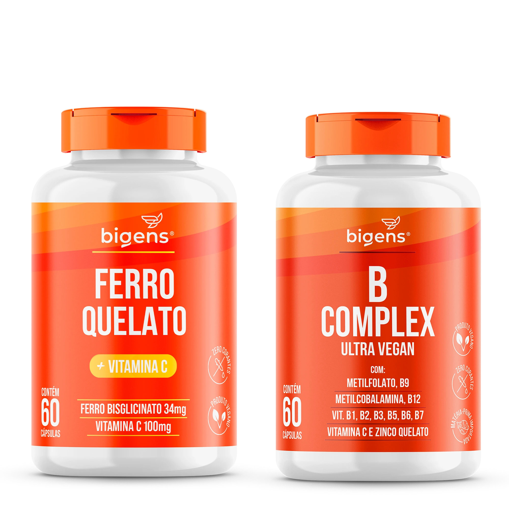Kit Vitalidade - Ferro com Vitamina C + B Complex cápsulas