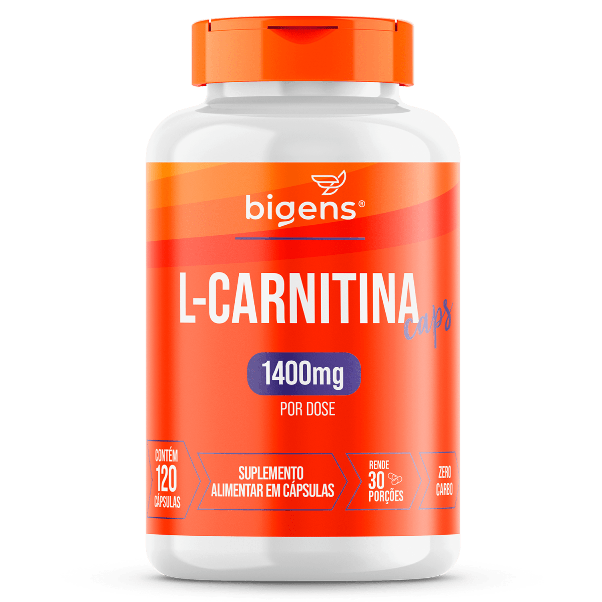 L - Carnitina | 1.400mg de L - Carnitina 120 Cápsulas - Bigens