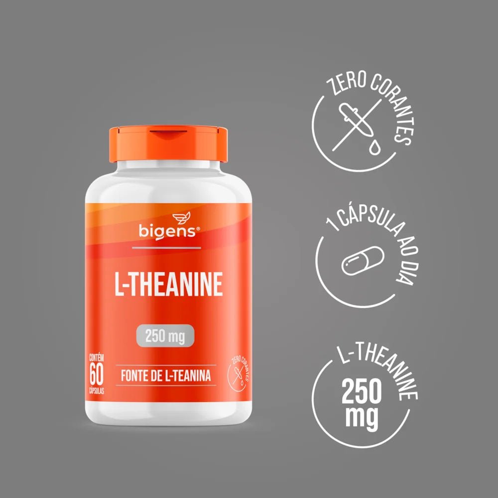 L - Theanine | Fonte de L - Teanina 250mg 60 Cápsulas - Bigens