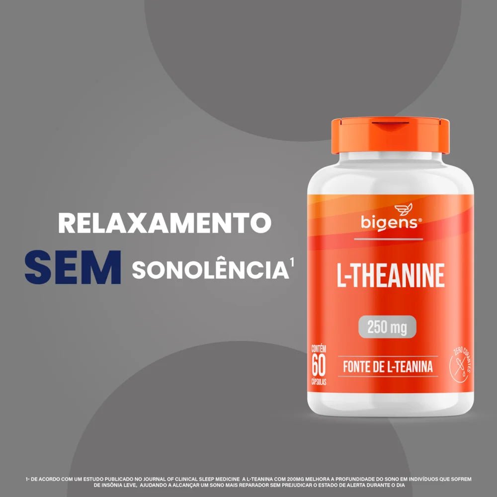 L - Theanine | Fonte de L - Teanina 250mg 60 Cápsulas - Bigens