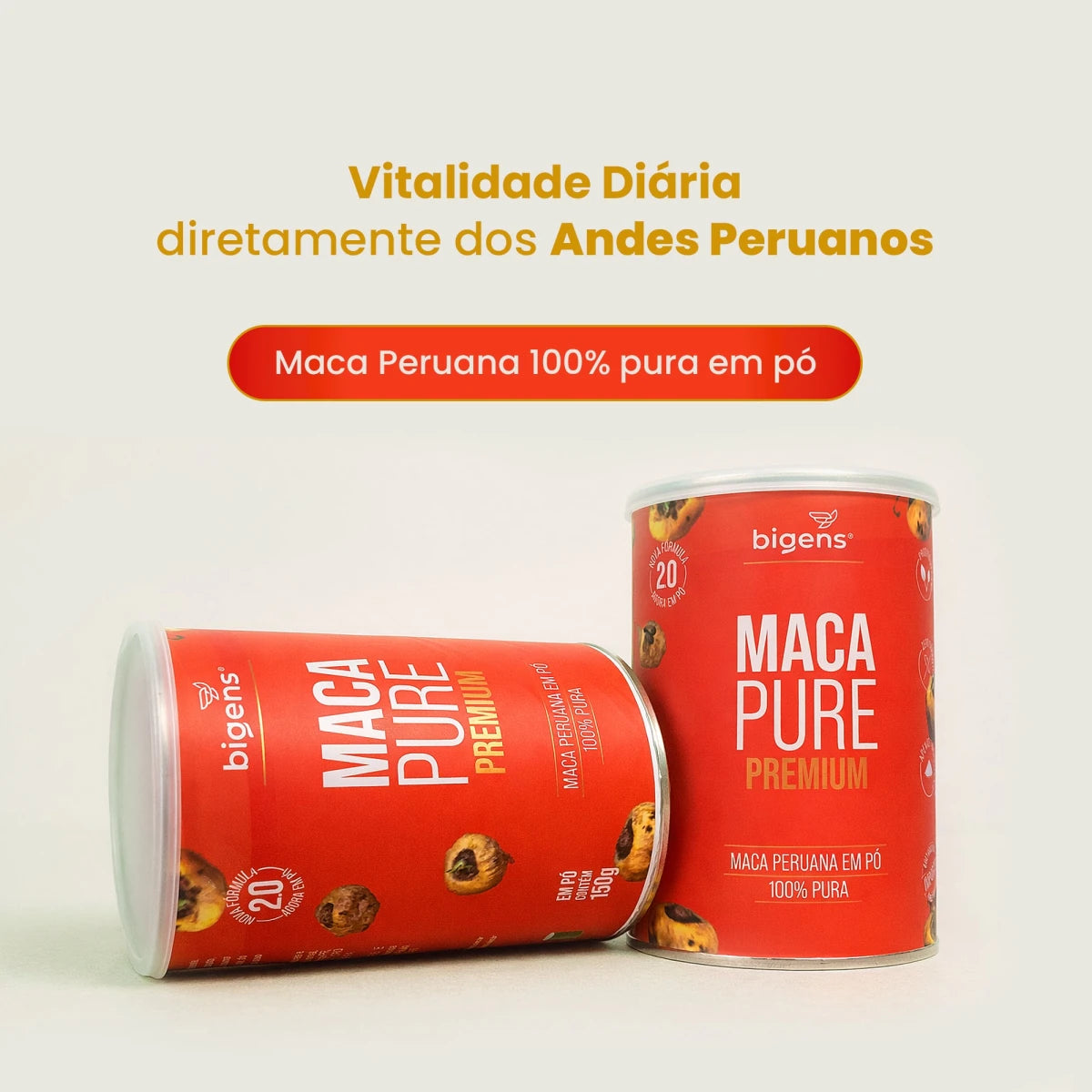 Maca Peruana Pura Farinha Maca Pure Dourada 150g - Bigens