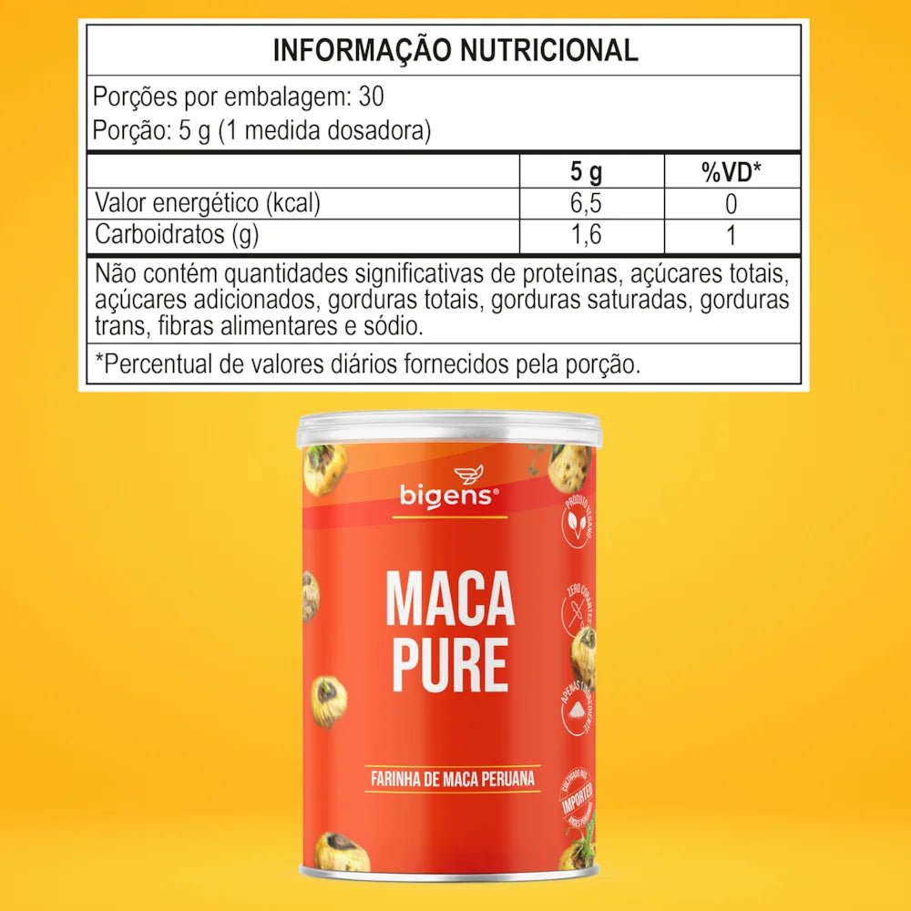 Maca Pure | 2.000mg por porção 150g - Bigens