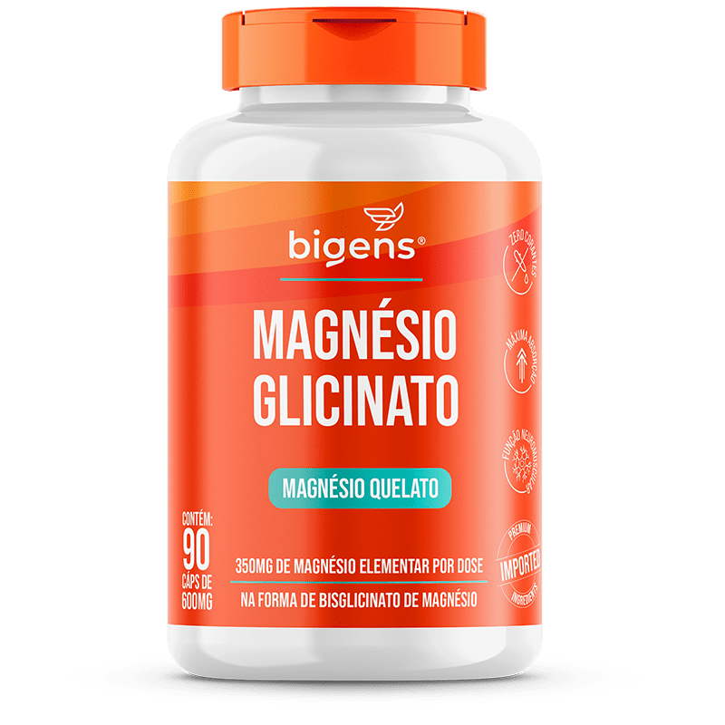 Magnésio Glicinato | 350mg de Magnésio Elementar 90 Cápsulas - Bigens