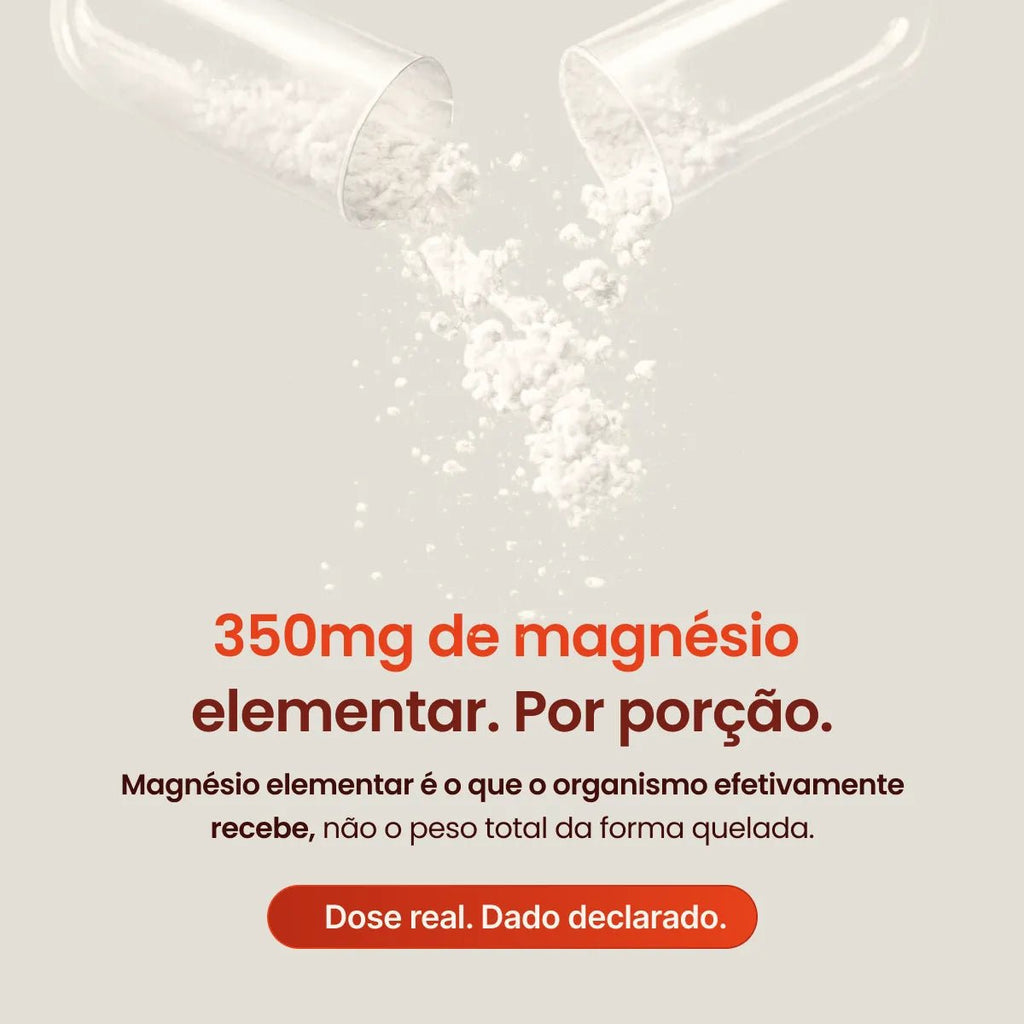 Magnésio Glicinato | 350mg de Magnésio Elementar 90 Cápsulas - Magnésio - Bigens